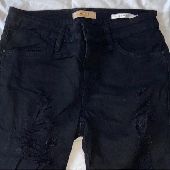 ⭐️2/20 - GUESS Black Distressed Skinny Ankle Jeans - Picture 6 of 8